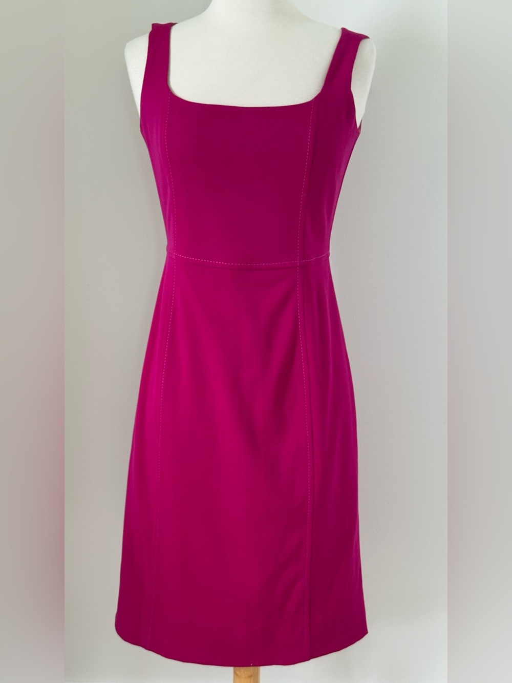 Armani Collezioni Women Pink Square Neck Sleeveless Sheath lined Dress Sz 6